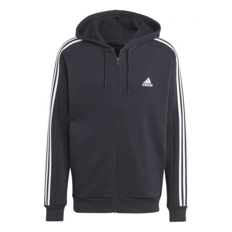 adidas essential 3s kapuzenjacke herren black-white|ESSENTIALS 3.